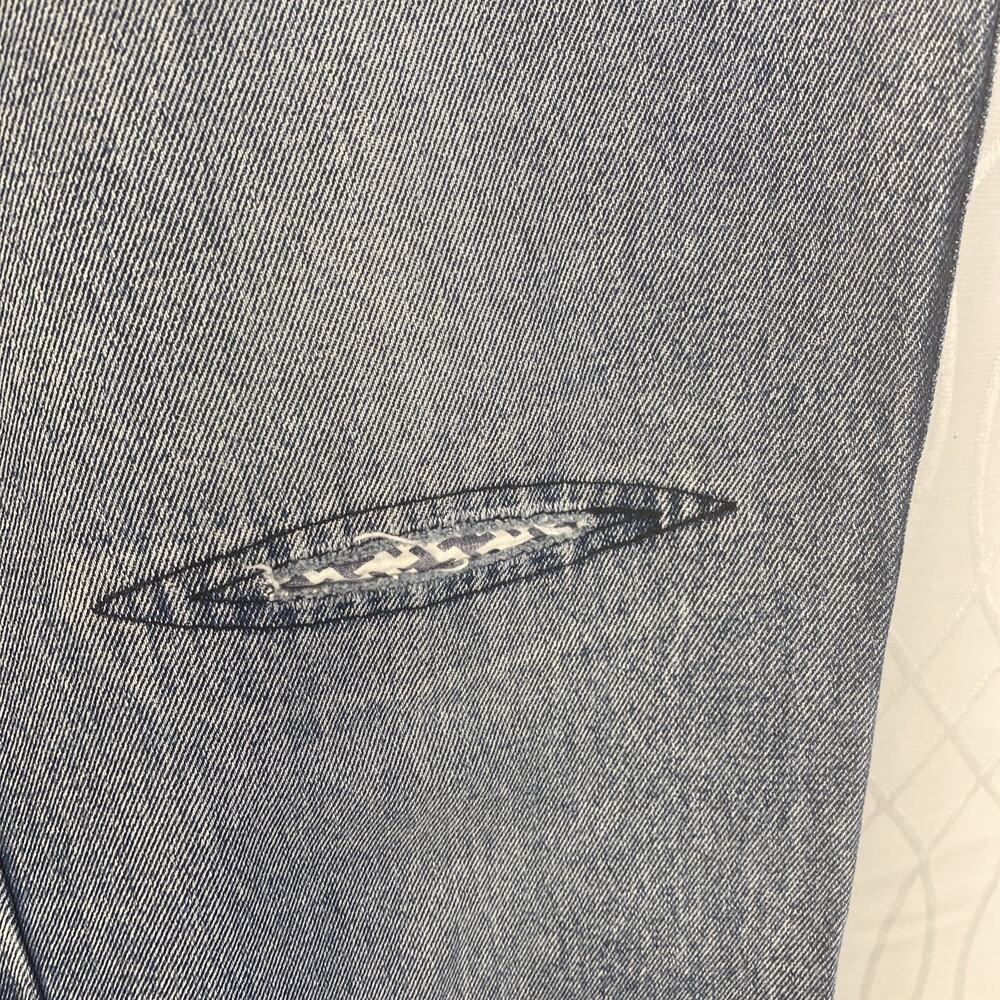 Get Used Vintage Refurbished 90’s Barrel Denim Pants 32”w 31” L Patches - Picture 4 of 11